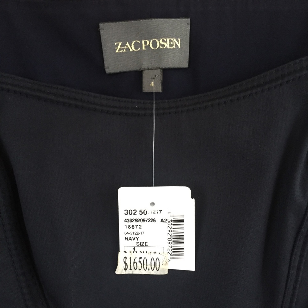 ZAC POSEN navy dress size 4 NWT - Picture 4 of 4